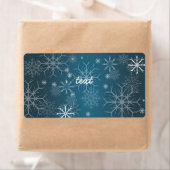 PixDezinesスノーフレークスホワイト+ティール（緑がかった色） ラベル (インサイチュ)