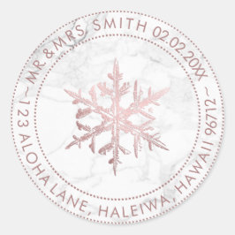 PixDezinesスノーフレークフェイクバラゴールドフォイル/大理石 ラウンドシール