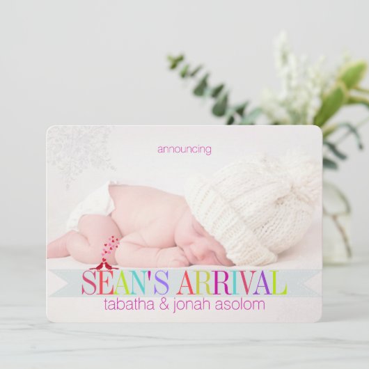 PixDezinesスノーフレーク写真誕生のお知らせ/DIY シーズンカード (スタンド正面)