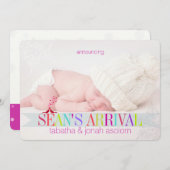 PixDezinesスノーフレーク写真誕生のお知らせ/DIY シーズンカード (正面/裏面)