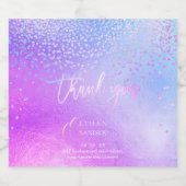 PixDezinesスパープルピンクブルーグラデーション紙吹雪 スパークリングワインラベル (シングルラベル)