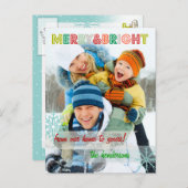 PixDezinesスプリンクに雪写真テンプレート シーズンポストカード (正面/裏面)