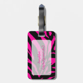 PixDezinesゼブラ/ディの背景色 ラゲッジタグ (裏面縦)