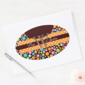 PIxDezinesソルベットドット/DIY背景色！ 楕円形シール (封筒)