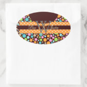 PIxDezinesソルベットドット/DIY背景色！ 楕円形シール (バッグ)