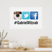 PixDezinesソーシャルハッシュタグ ポスター (キッチン)