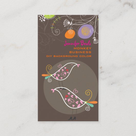 PixDezinesタンポポ+ラブバード/ディカ♥ラー 名刺 (正面)