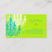 PixDezinesターコイズクリスタルシャンデリア/DIYカラー 名刺 (裏面)