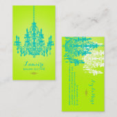 PixDezinesターコイズクリスタルシャンデリア/DIYカラー 名刺 (正面/裏面)