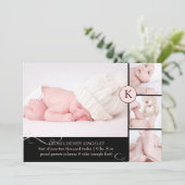 PixDezinesダイアアクセント色/誕生の発表 案内状 (スタンド正面)