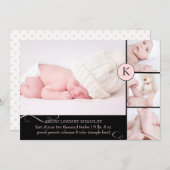 PixDezinesダイアアクセント色/誕生の発表 案内状 (正面/裏面)