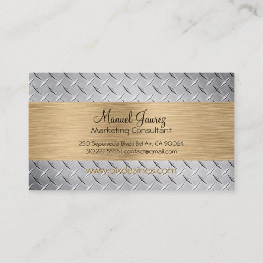 PixDezinesダイアモン切断鋼プレート/ダイフォント 名刺 (裏面)