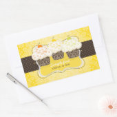 PixDezinesダイカラー、レモンズエストカップケーキ 長方形シール (封筒)