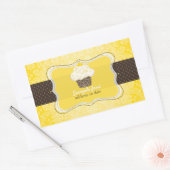 PixDezinesダイカラー、レモンズエストカップケーキ 長方形シール (封筒)