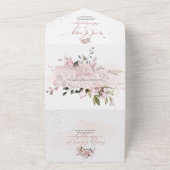 PixDezinesダスティエレガントバラ+ガムユーカリ オールインワン招待状 (外側)