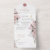 PixDezinesダスティエレガントバラ+ガムユーカリ オールインワン招待状 (内側)