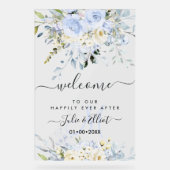 PixDezinesダスティエレガントブルーガムユーカリ アクリルサイン (正面)