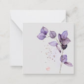 PixDezinesダスティパープルH2ユーカリプスブランチ ノートカード (裏面)