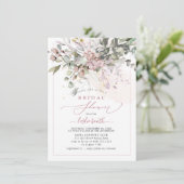 PixDezinesダスティピンクガムユーカリブライダルシャワー 招待状 (スタンド正面)