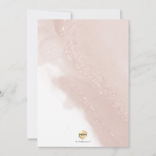 PixDezinesダスティピンクローズ金ゴールド《キリスト教》洗礼式や命名式 招待状 (裏面)