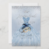 PixDezinesダスティブルーマスカレードキンセアニェラガウン 招待状 (正面)