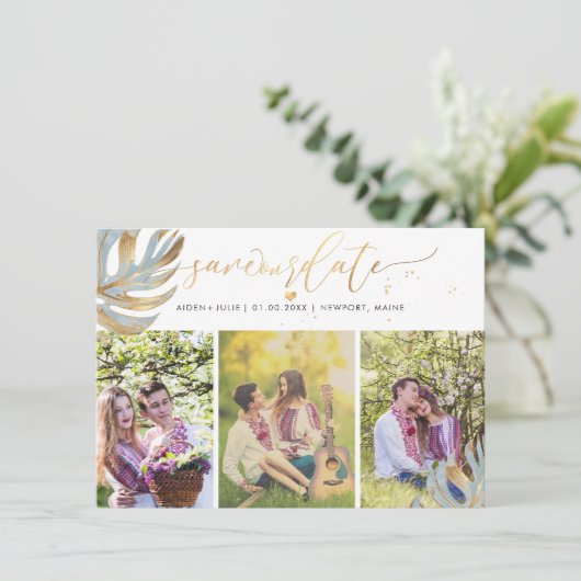 PixDezinesダスティブルーモンステラフェイクメタリック セーブザデート (スタンド正面)