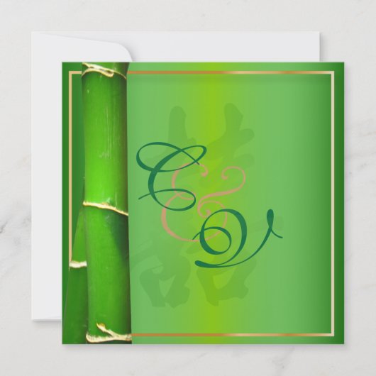 PixDezinesダブルハピネス+バンブー 招待状 (正面)