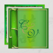 PixDezinesダブルハピネス+バンブー 招待状 (正面/裏面)