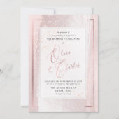 PixDezinesダブルハピネス、赤面ピンク 招待状 (正面)