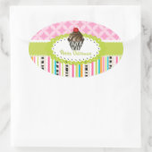 PixDezinesダブルファッジスワールのカップケーキ/DIYカラー 楕円形シール (バッグ)