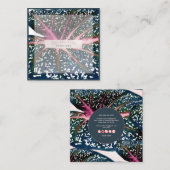 PixDezinesダークグリーンカラジウムコーラルスパイン スクエア名刺 (正面/裏面)