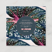 PixDezinesダークグリーンカラジウムコーラルスパイン スクエア名刺 (裏面)