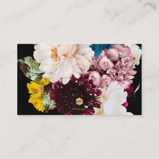 PixDezinesダークムーディフラワーズブライダルシャワー プレイスカード (裏面)