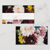 PixDezinesダークムーディフラワーズブライダルシャワー プレイスカード (正面/裏面)