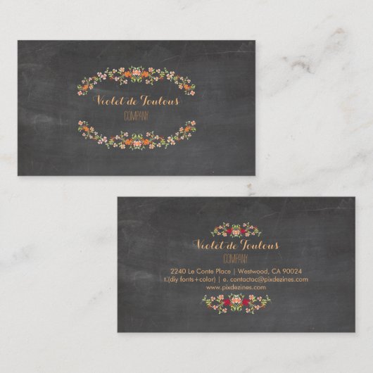 PixDezinesチャルクボード+プティットフルーア 名刺 (正面/裏面)