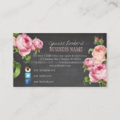 PixDezinesチャルクボード/ヴィンテージバラ/ソーシャルメディア 名刺 (裏面)