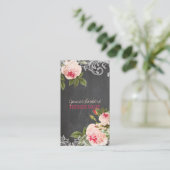 PixDezinesチャルクボード+ヴィンテージバラ 名刺 (スタンド正面)