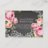 PixDezinesチャルクボード+ヴィンテージバラ 名刺 (裏面)