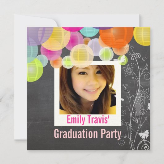 PixDezinesチャルクボード、屋外用パーティー 招待状 (正面)