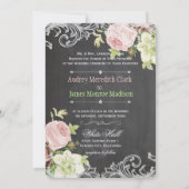 PixDezinesチャルクボード/roco/ヴィンテージバラ 招待状 (裏面)