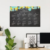 PixDezinesチャート+ランタン/シーティングチャート ポスター (ホームオフィス)