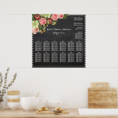 PixDezinesチャート+ヴィンテージバラ/シーティングチャート ポスター (キッチン)