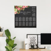 PixDezinesチャート+ヴィンテージバラ/シーティングチャート ポスター (ホームオフィス)