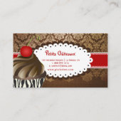 PixDezinesチョコレーエレガントトがカップケーキを旋回 名刺 (裏面)