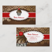 PixDezinesチョコレーエレガントトがカップケーキを旋回 名刺 (正面/裏面)