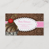 PixDezinesチョコレーエレガントトスワールのカップケーキ 名刺 (裏面)