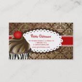 PixDezinesチョコレーエレガントトスワールのカップケーキ 名刺 (裏面)