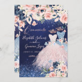 PixDezinesツインズキンセアニェラダスティブルー+赤面 招待状 (正面/裏面)