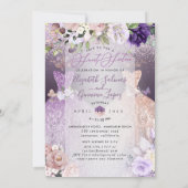 PixDezinesツインズスウィート16バラ金ゴールドダスティパープルI 招待状 (裏面)