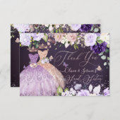 PixDezinesツインズスウィート16バラ金ゴールド薄紫 招待状 (正面/裏面)